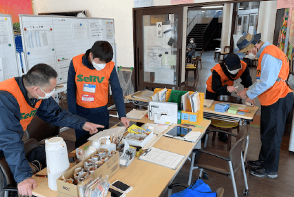穴水町災害ボランティアセンターでの一場面